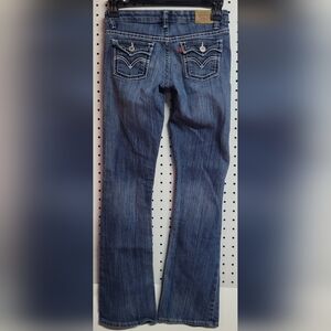 Levi's 714 Girls Denim Western Jeans Bootcut  Low Rise  Adjustable Waist 12 Slim